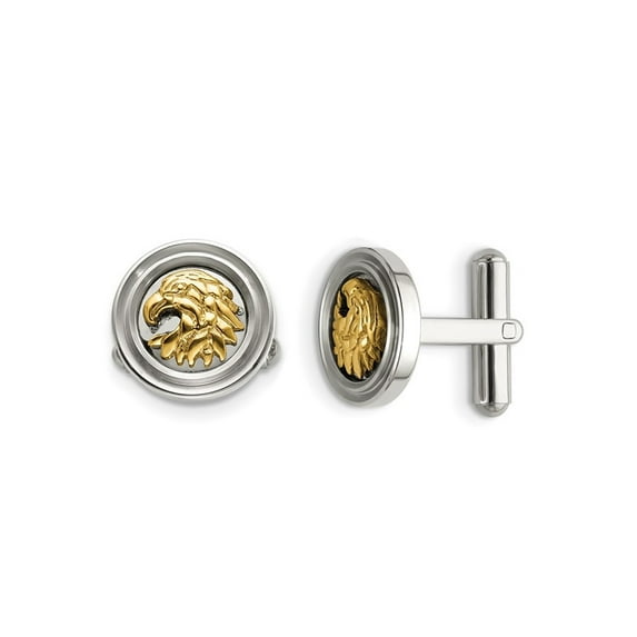 Gem & Harmony Mens Eagle Cuff Links in Stainless Steel for Men