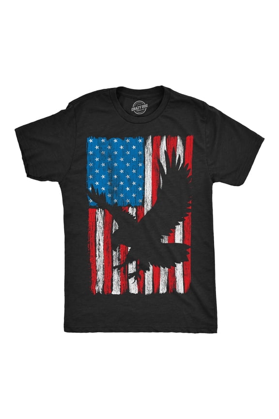 Mens Eagle In Flag Awesome T Shirt Fourth Of July Graphic Tee for Men Graphic Tees