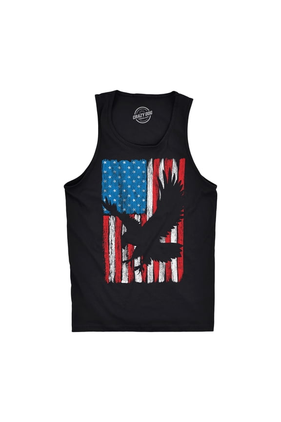 Mens Eagle In Flag Fitness Tank Awesome Fourth Of July Graphic Tanktop for Men