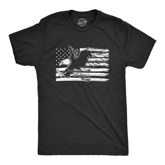 Mens Eagle Over Grunge Flag Funny T shirts Vintage Cool Novelty Shirts USA T shirt Graphic Tees