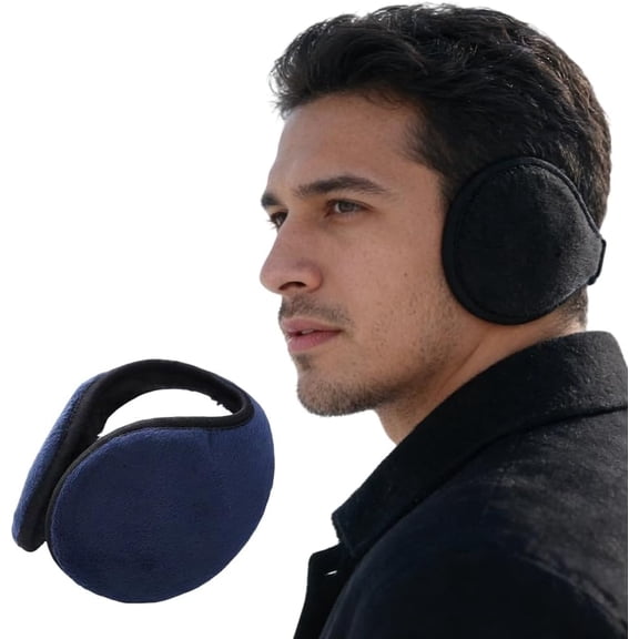 Mens Ear Muffs, Foldable Fluffy Winter Ear Warmers for Cold Weather, Adjustable Behind the Head Ear Covers for Outdoor Skiing and Daily Wear By PULMCheerger