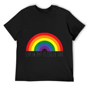 Mens Earth Day Is Every Day Rainbow Tree Hugger Gift T-Shirt Black S