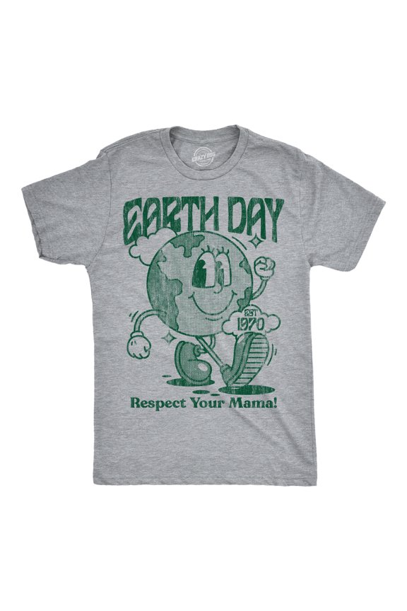Mens Earth Day Respect Your Mama Funny T Shirts Sarcastic Tee for Men Graphic Tees