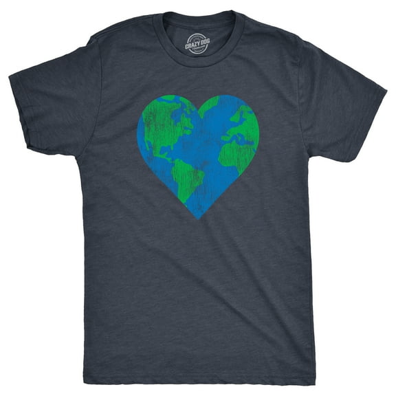 Mens Earth Heart T Shirt Funny Awesome Earth Day Nature Lovers Tee for Guys Graphic Tees
