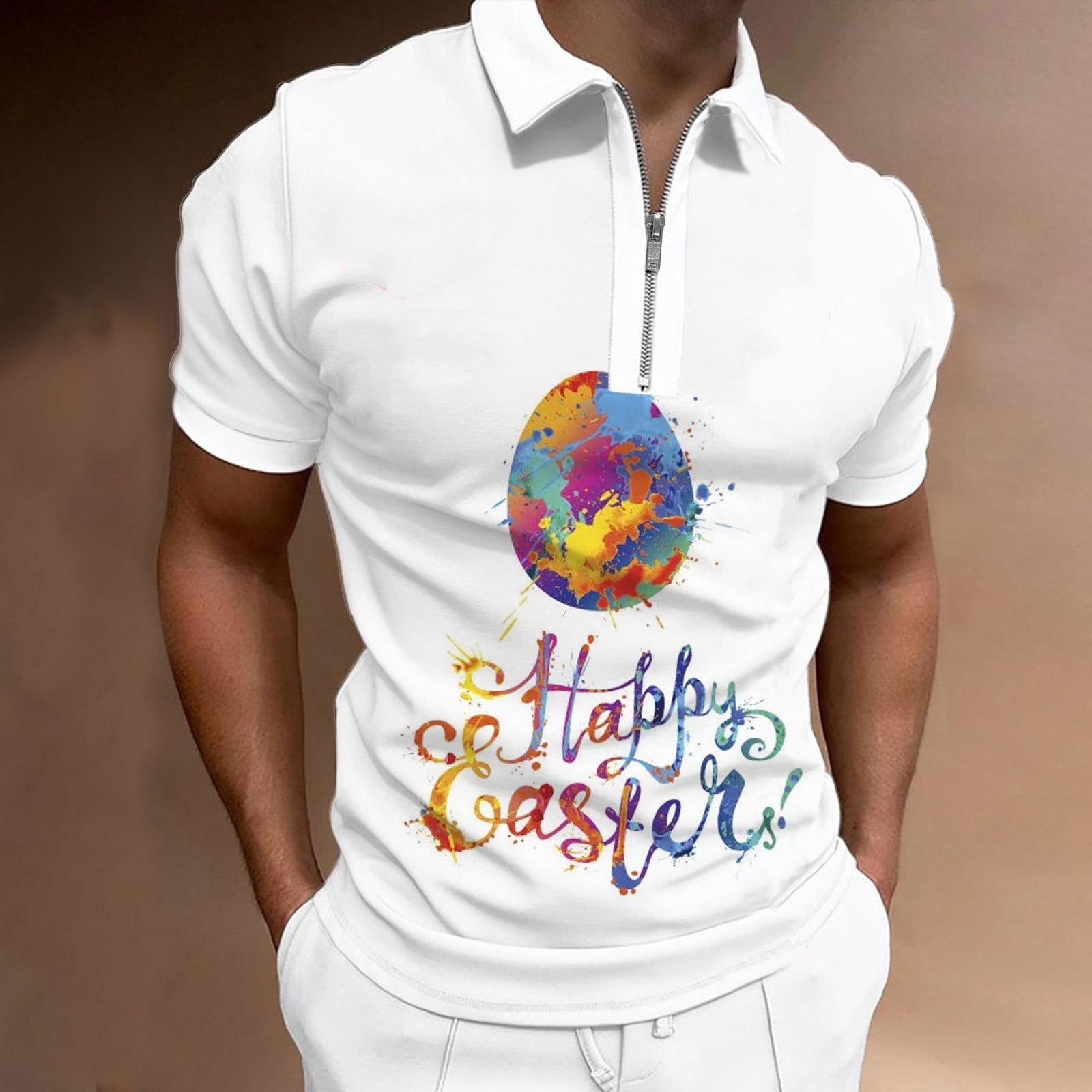 Easter Men's Polo Shirts POLO Mens Easter Fashion Casual Digital 3D