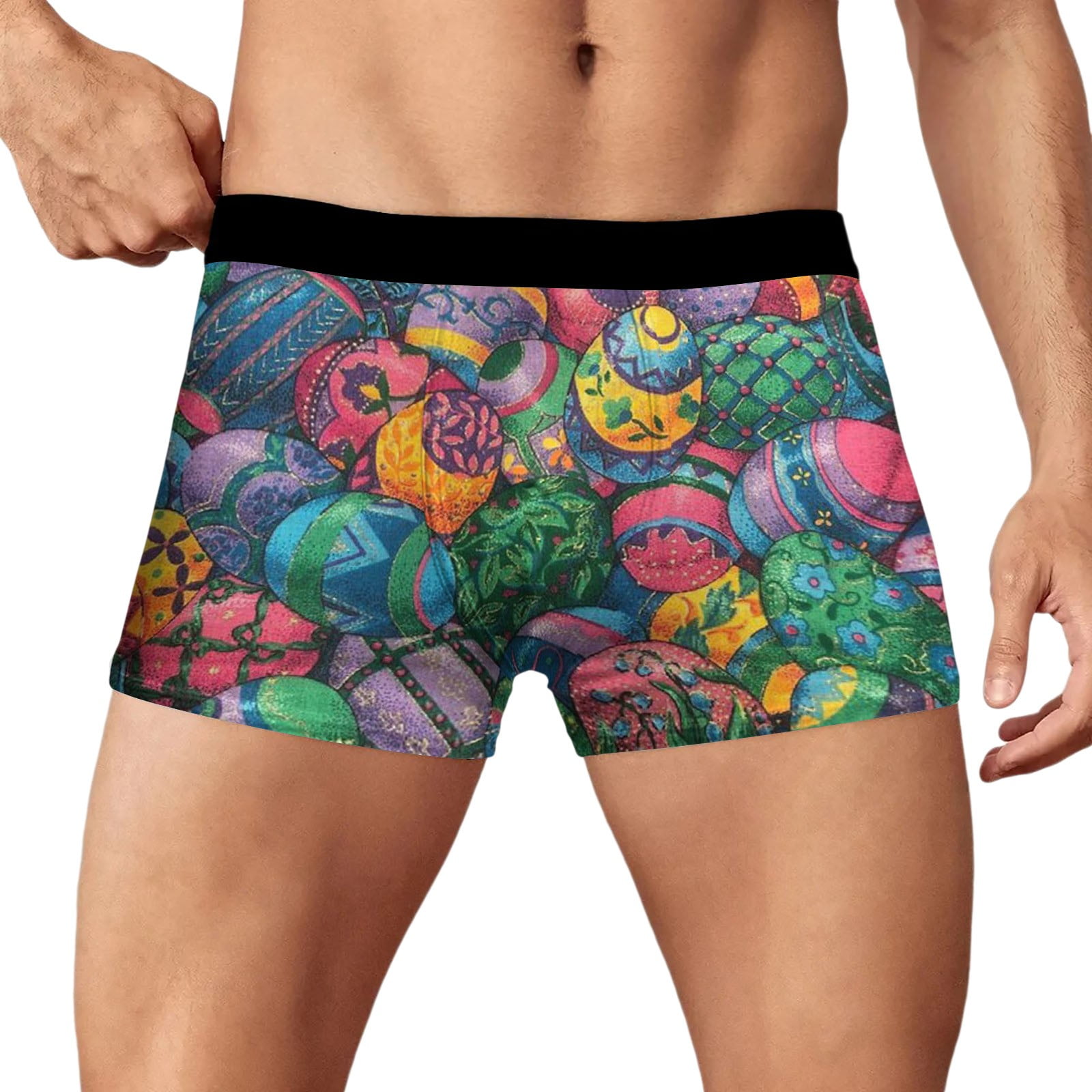 Mens Easter Underwear Breathable Trend Novel Digital 3D Printed Boxers