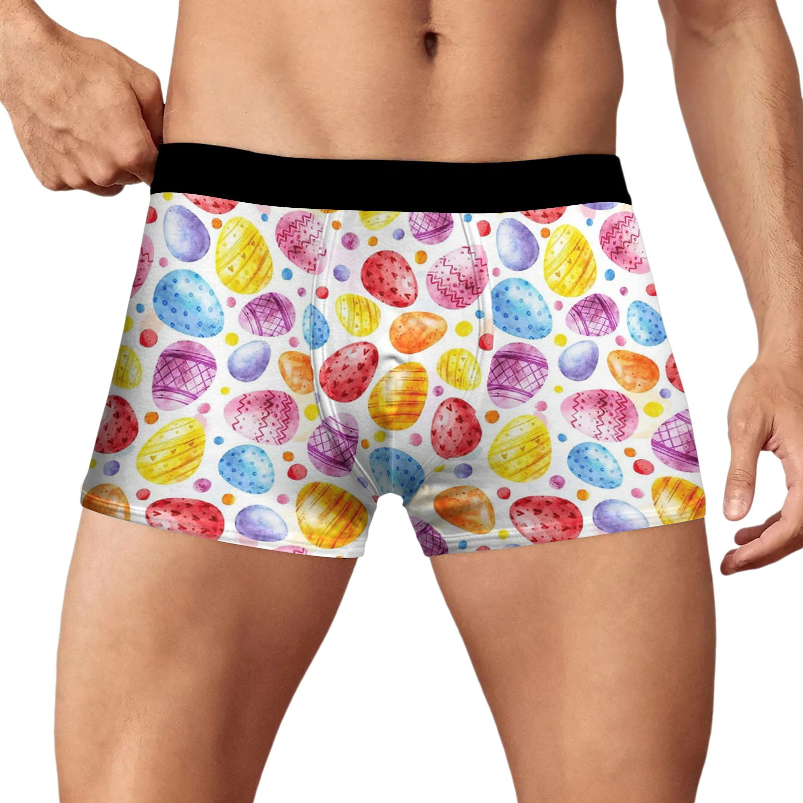 Mens Easter Underwear Breathable Trend Novel Digital 3D Printed Boxers