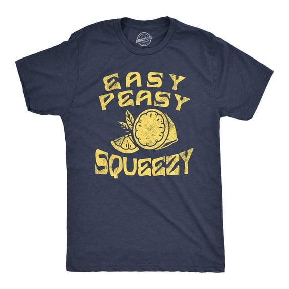 Mens Easy Peasy Lemon Squeezy T Shirt Funny Relaxed Lemons Saying Joke Tee for Guys Graphic Tees