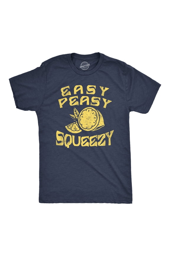 Mens Easy Peasy Lemon Squeezy T Shirt Funny Relaxed Lemons Saying Joke Tee for Guys Graphic Tees