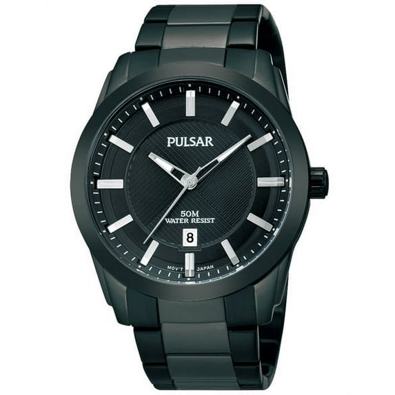 Mens Easy Style Watch - Black IP Case and Bracelet - Date Window