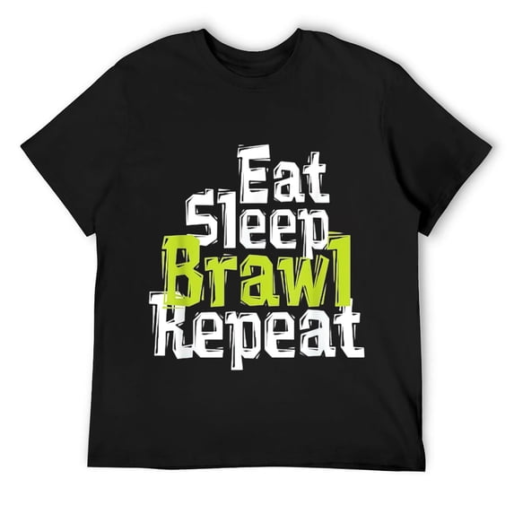 Mens Eat Sleep Brawl Repeat Gamer Design - Funny Gaming Nerd Gift T-Shirt Black