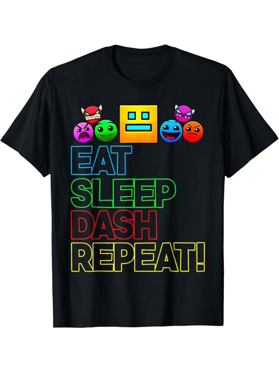 Mens Eat Sleep Dash Repeat Shirts Video Game Geometry Video Gamer Lover T-Shirt