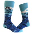 thumbnail image 1 of Mens Eat Sleep Fish Repeat Socks Funny Cool Novelty Fishing Crazy Gift Idea for Dad, 1 of 8