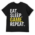 thumbnail image 1 of Mens Eat Sleep Game Repeat Gaming Gift T-Shirt Black, 1 of 5