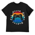thumbnail image 1 of Mens Eat Sleep Game Repeat Retro Gamer Distressed Vintage Sunset T-Shirt Black, 1 of 5
