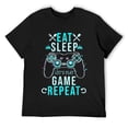 thumbnail image 1 of Mens Eat Sleep Game Repeat Shirt Funny Gamer Gaming Gifts TShirt T-Shirt Black, 1 of 5