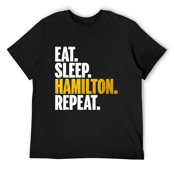Mens Eat Sleep Hamilton Repeat Shirt - Hamilton Shirt Black 4X-Large