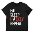 thumbnail image 1 of Mens Eat Sleep Hockey Repeat Youth Ice Hockey T-Shirt Black, 1 of 5