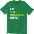 thumbnail image 1 of Mens Eat Sleep Motocross Repeat Motorbike Offroad Bike Funny T-Shirt, 1 of 4
