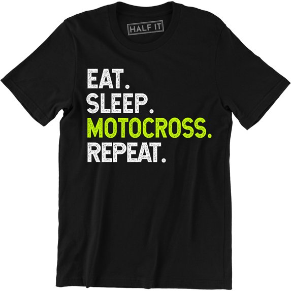 Mens Eat Sleep Motocross Repeat Motorbike Offroad Bike Funny T-Shirt