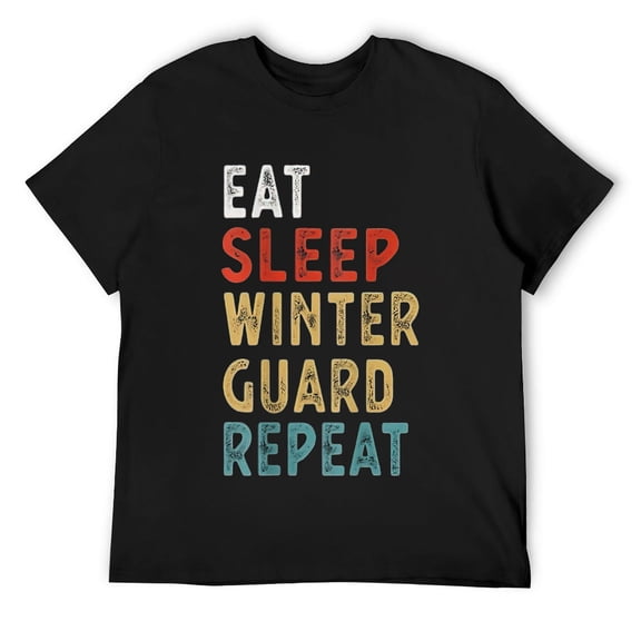 Mens Eat Sleep Winter Guard Repeat Funny Player Gift Idea T-Shirt Black