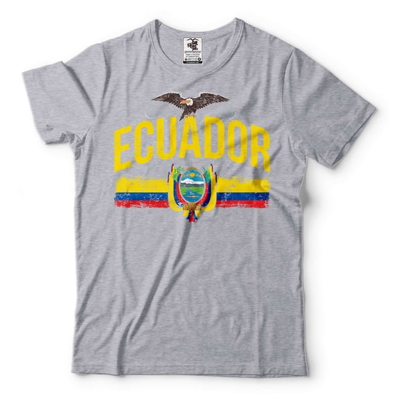 Mens Ecuador Patriotic Shirt Ecuadorian Gifts Ecuador National Country Flag Shirt Ecuadorian Shirts (Large Grey)