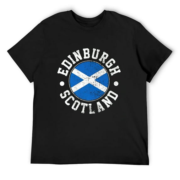 Mens Edinburgh Scotland T-Shirt Black 4X-Large