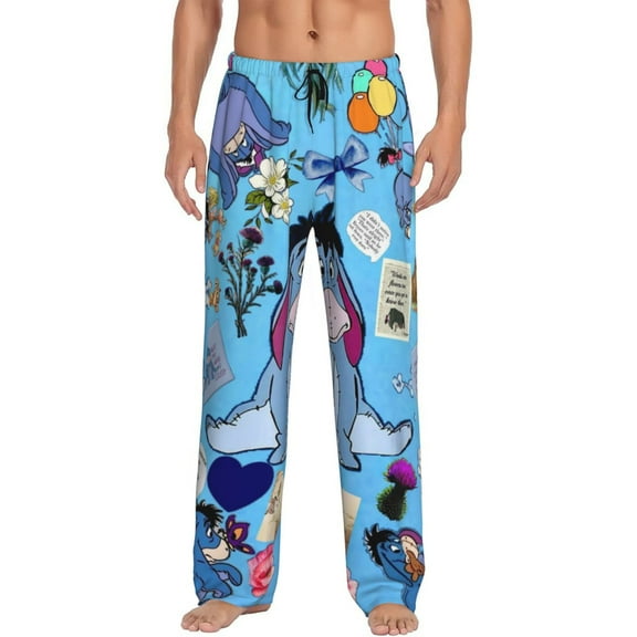Mens Ee-Yore Pajama Pants Soft Lightweight Pajama Pants Cartoon Pajama Bottoms