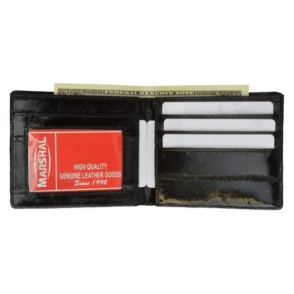 Mens Eel Skin ID Window BiFold Wallet E 703