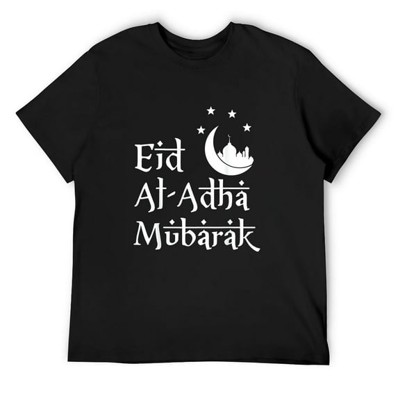 Mens Eid Al Adha Mubarak Islamic Novelty For Muslims Men T-Shirt Black X-Large