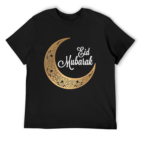 Mens Eid Mubarak Eid Al Fitr Islamic Holidays Muslim Men Kids T-Shirt Black Medium