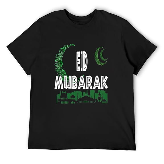 Mens Eid Mubarak Muslims Tee Adha And Iftar T Shirt Black X-Large