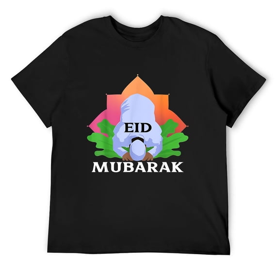 Mens Eid Mubarak Ramadan Muslim Holiday T-Shirt Black 3X-Large