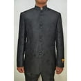 thumbnail image 1 of Mens Eight Button Paisley Pattern Mandarin Banded Collar Black Suits, 1 of 1