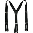 thumbnail image 1 of Mens Elastic Button-End Y-Back 1 1/2 Inch Double Face Suspenders, Black, 1 of 1
