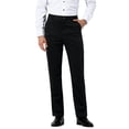 thumbnail image 1 of Mens Stretch Dress Pants Flat Front Business Casual Pants Classic Fit Lightweight, Black, 1 of 9