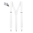 thumbnail image 1 of Mens Elastic No Slip "Pin Clip" Y Back Suspenders with Leather Trim - White (Available in 2 Colors), 1 of 6