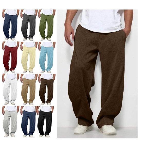 Mens Elastic Waist Cargo Pants Casual Hiking Pants Loose Fit Sweatpants for Men Workout Joggers Outdoor Travel Pants with Pockets Coffee M
