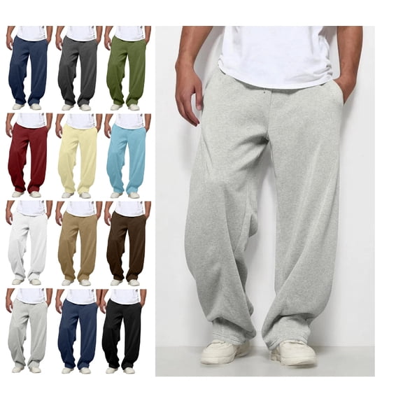 Mens Elastic Waist Cargo Pants Casual Hiking Pants Loose Fit Sweatpants for Men Workout Joggers Outdoor Travel Pants with Pockets Light Gray S