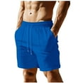 thumbnail image 1 of Mens Elastic Waist Drawstring Casual Shorts Lightweight Summer Beach Shorts Solid Color Shorts With Pockets, 1 of 4