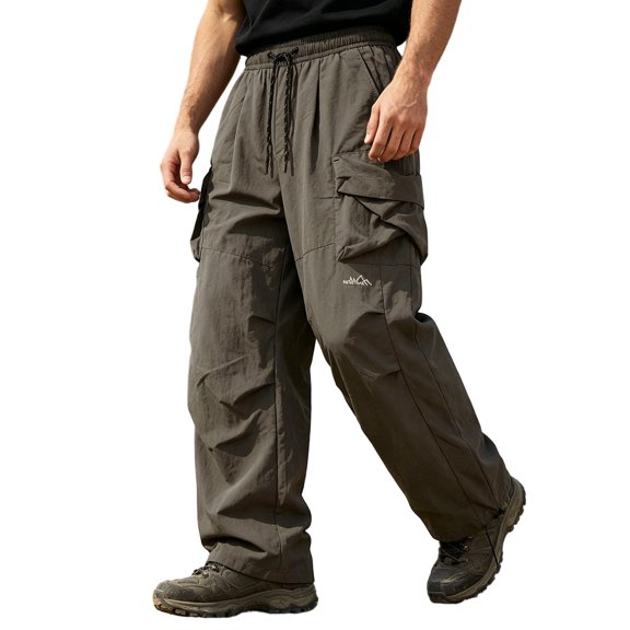 Mens Elastic Waist Pants Outdoor Tech Cargo Pants
