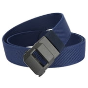 Mens Elastic Web Belt with Automatic Slide Buckle   Cut to Fit Adjustable Stretch Belt for Jeans Trousers and Casual Pants   No Hole Ratchet Style Belt for Men Royal Blue