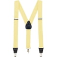thumbnail image 1 of Mens Elastic Y-Back Adjustable Clip-on Suspenders with Leather Trim - Banana (Regular, 46" Long), 1 of 6