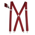 thumbnail image 1 of Mens Elastic x Back No Slip "Pin Clip" Straight Clip Suspenders 46" & 54" - Red, 1 of 7