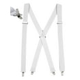 thumbnail image 1 of Mens Elastic x Back No Slip "Pin Clip" Straight Clip Suspenders 46" & 54" - White, 1 of 7