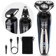PRITECH Electric Razor for Men, Rechargeable Electric Shaver for Men, Waterproof Wet Dry Cordless Razor with Nose Hair Trimmer and Sideburns TrimmerBlack