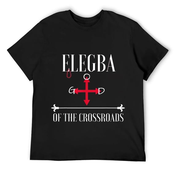 Mens Elegba - Eleggua God Of The Crossroads Yoruba T-Shirt Black