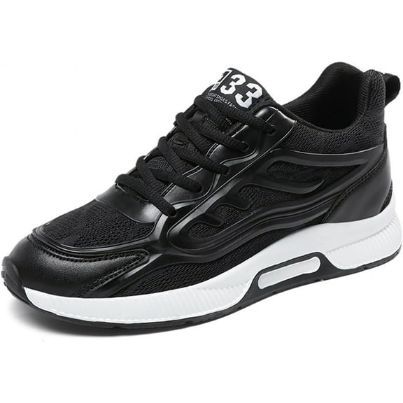 Mens Elevator Sneakers 2.36 Inch Invisible Height Increasing Taller Lifting Shoes Lace up Elevator Shoes Hidden Heel Trainers Fashion Sneakers