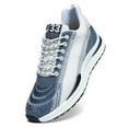 thumbnail image 1 of Mens Elevator Sneakers Invisible Height Increasing Elevator Shoes cloud runners 2.4" boost Taller Lightweight Breathable Mesh Upper Hidden Heel Trainers Lace-up Sports Shoes White 42, 1 of 7