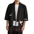 thumbnail image 1 of Mens Embroidery Style National Style Retro Hanfu Japanese Loose Cardigan Coat, 1 of 4
